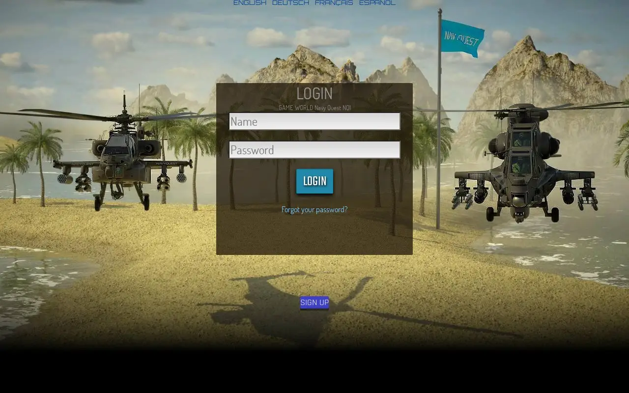 Landing page screenshot
