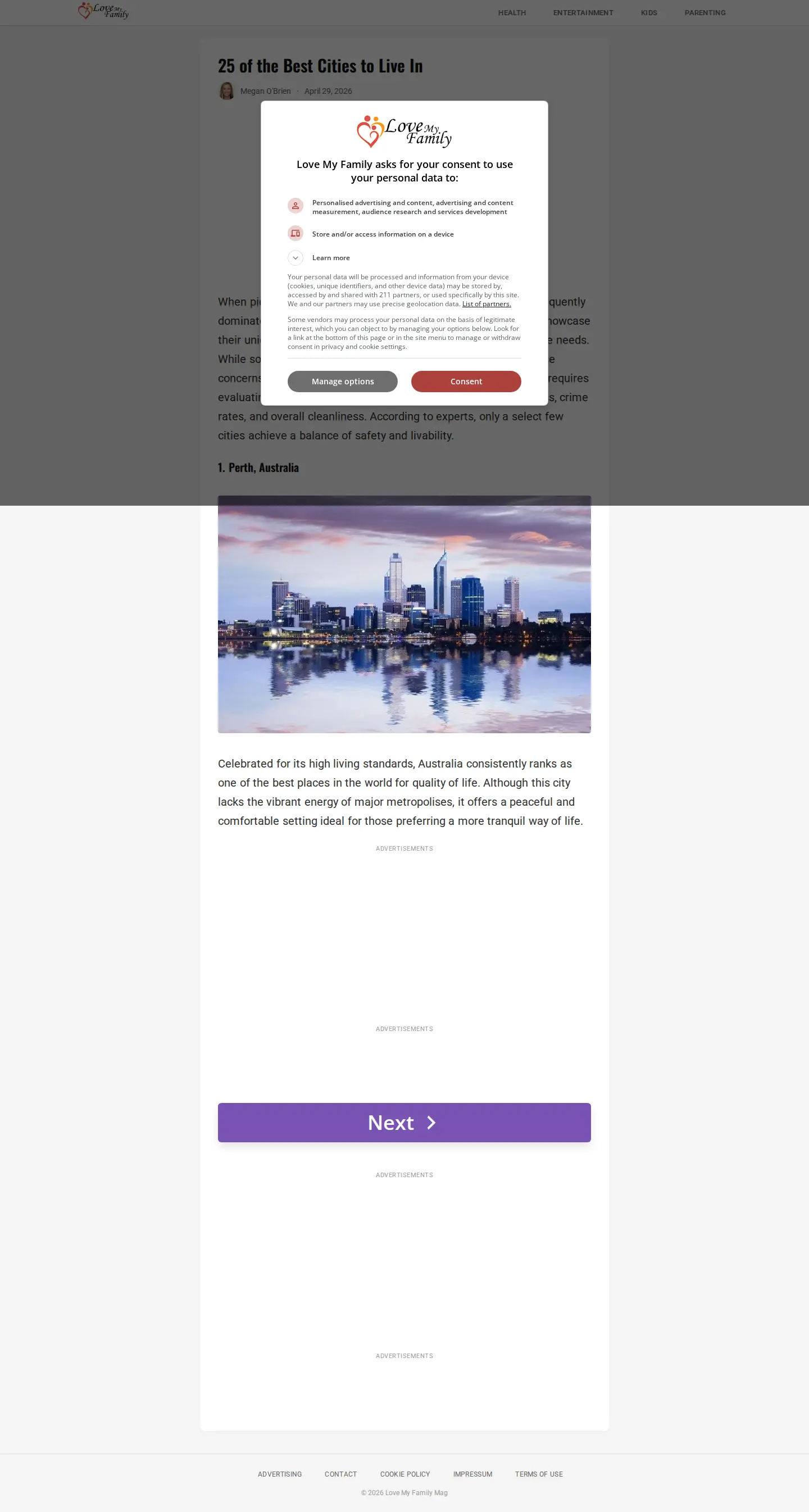 Landing page screenshot