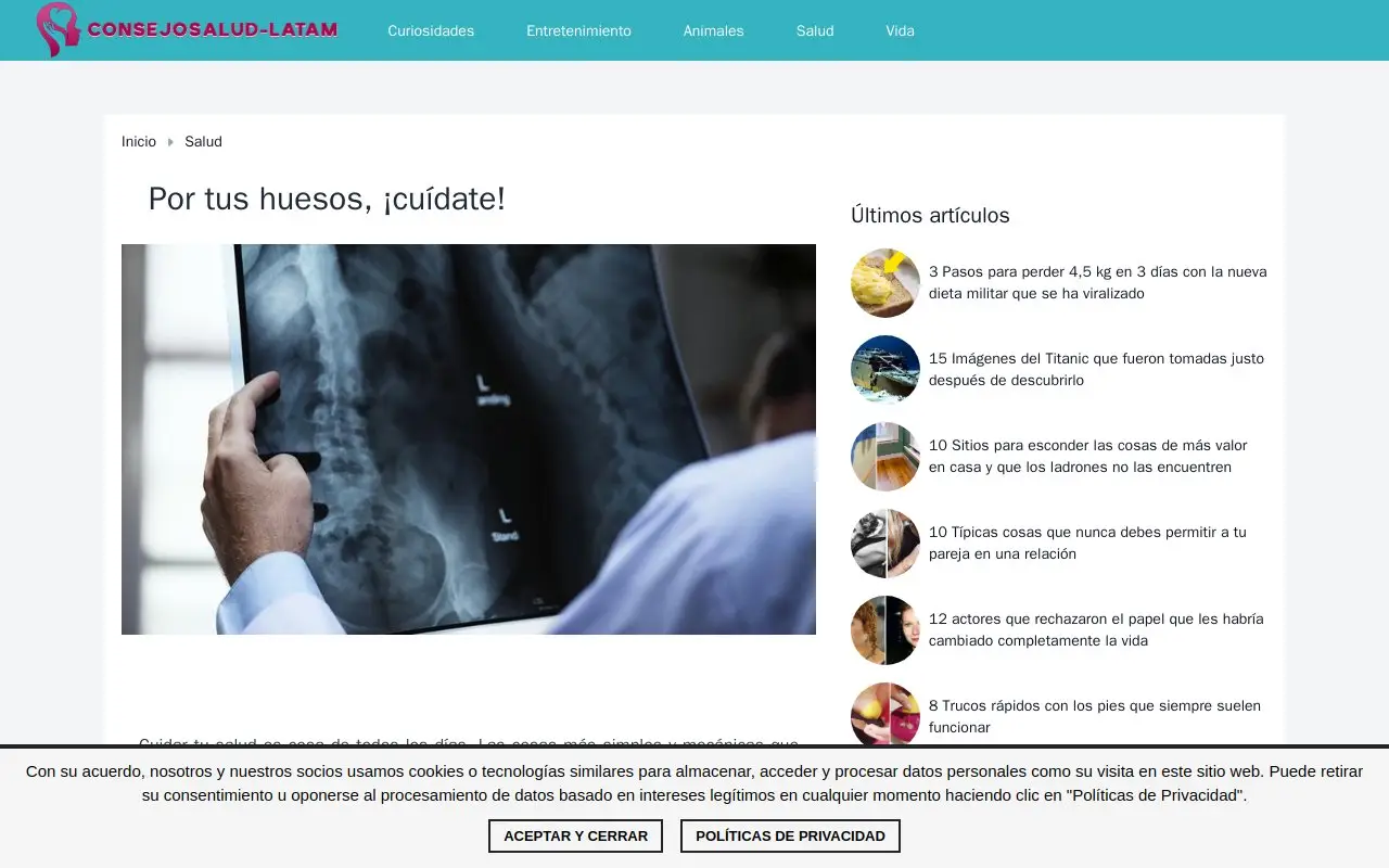 Landing page screenshot