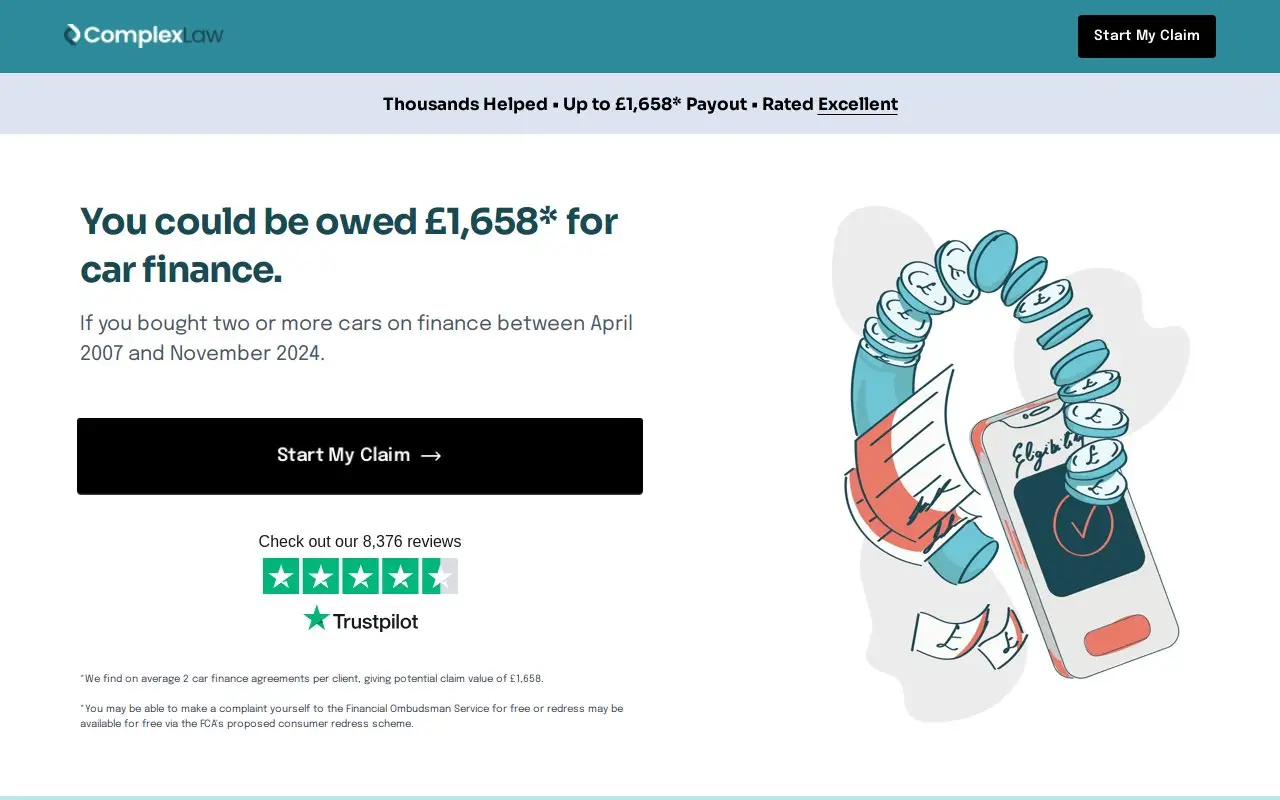 Landing page screenshot