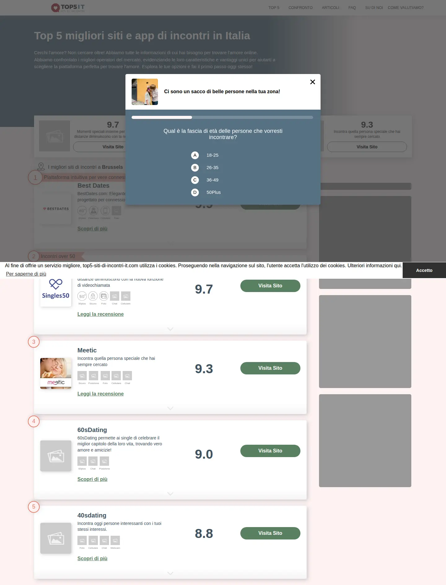 Landing page screenshot