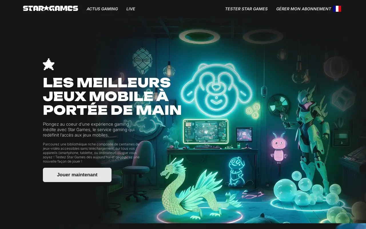 Landing page screenshot