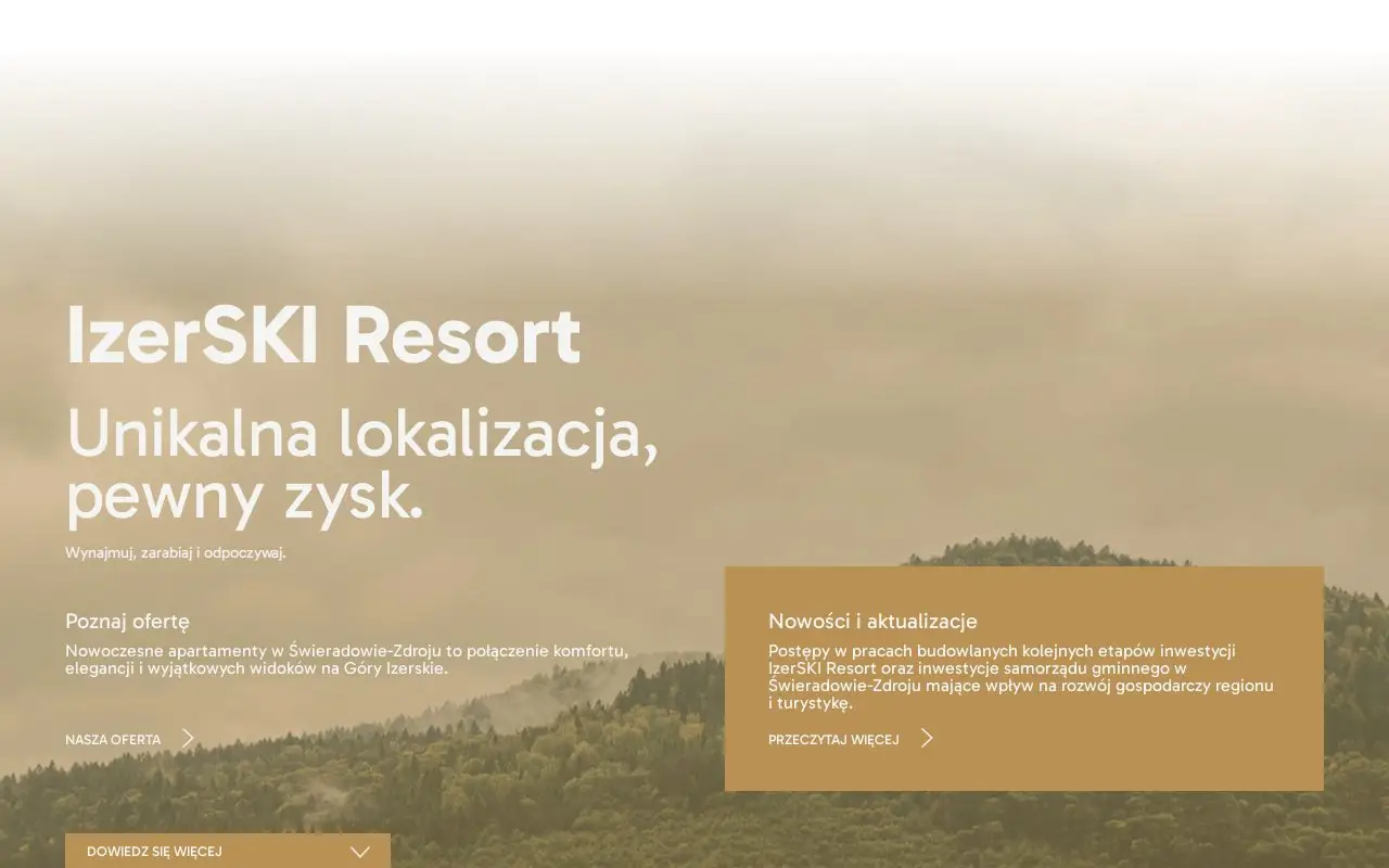 Landing page screenshot