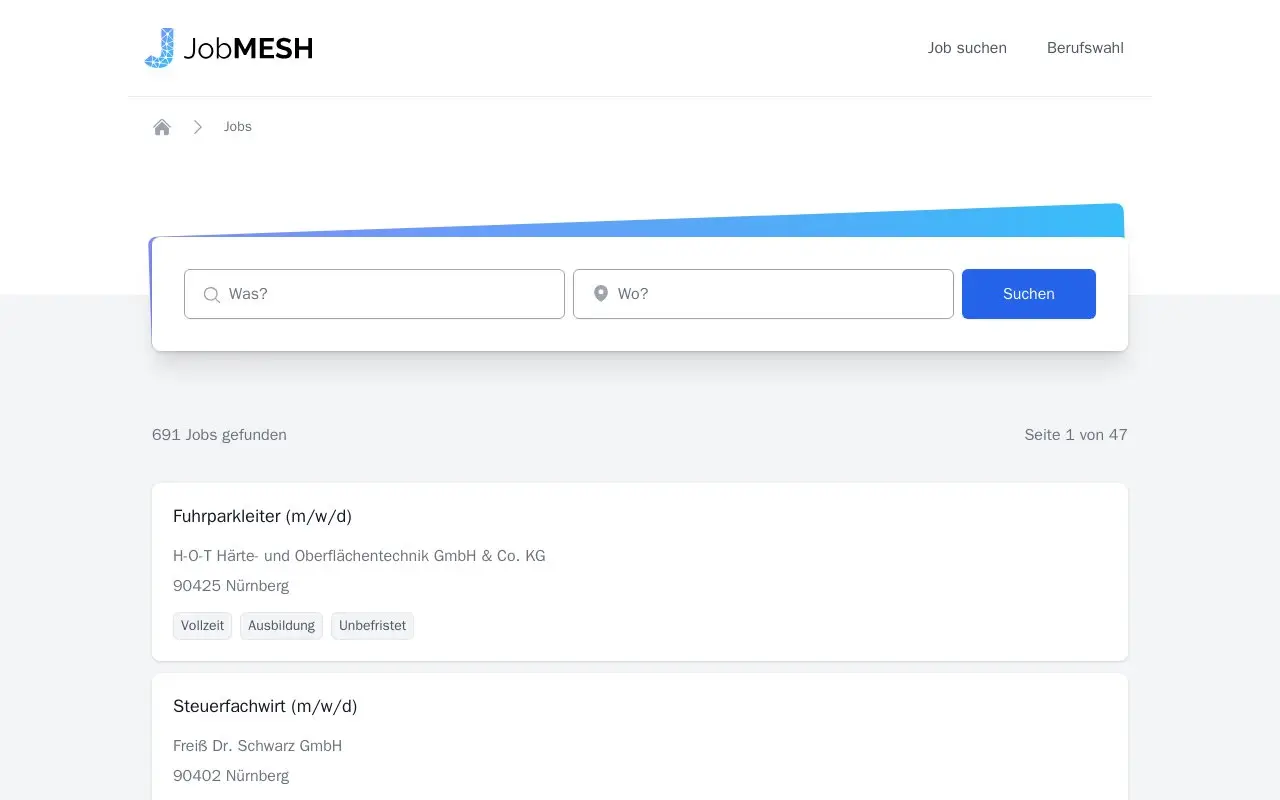 Landing page screenshot