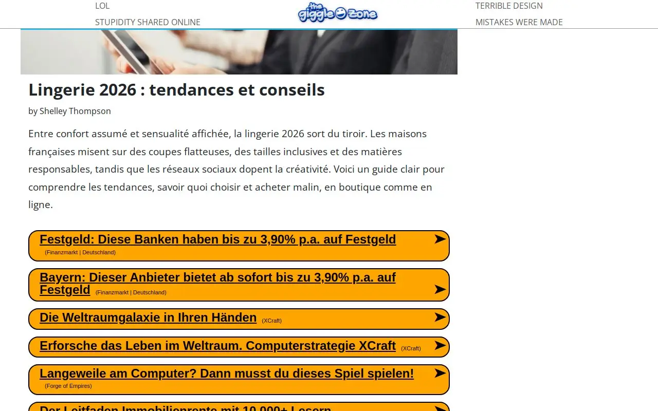 Landing page screenshot