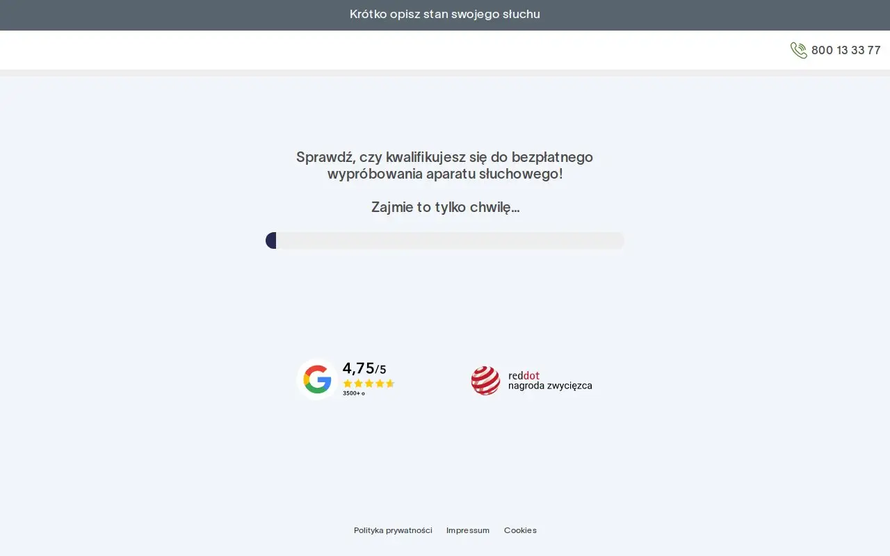 Landing page screenshot