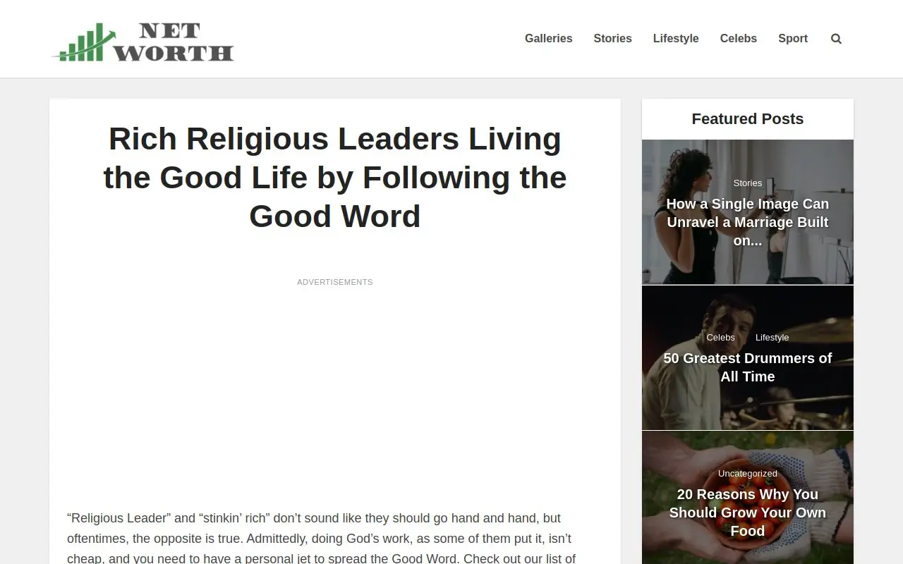 Landing page screenshot