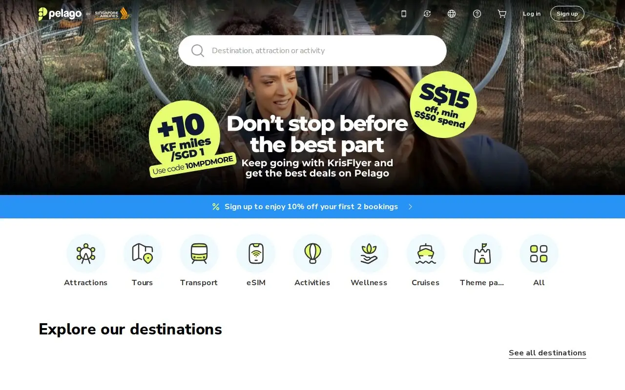 Landing page screenshot