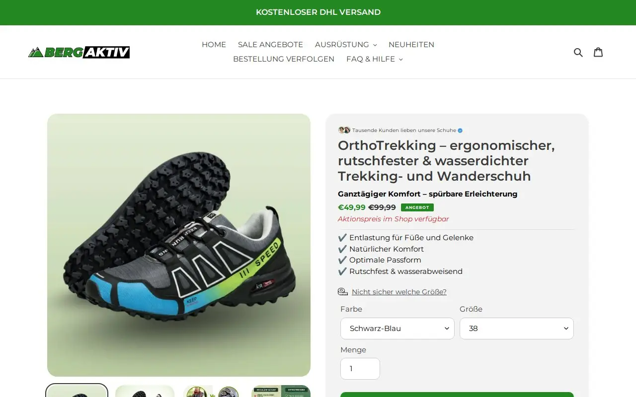Landing page screenshot