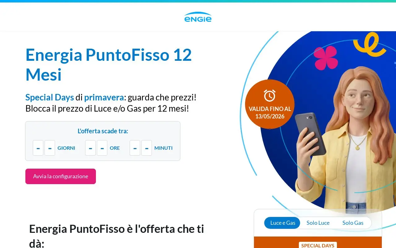 Landing page screenshot