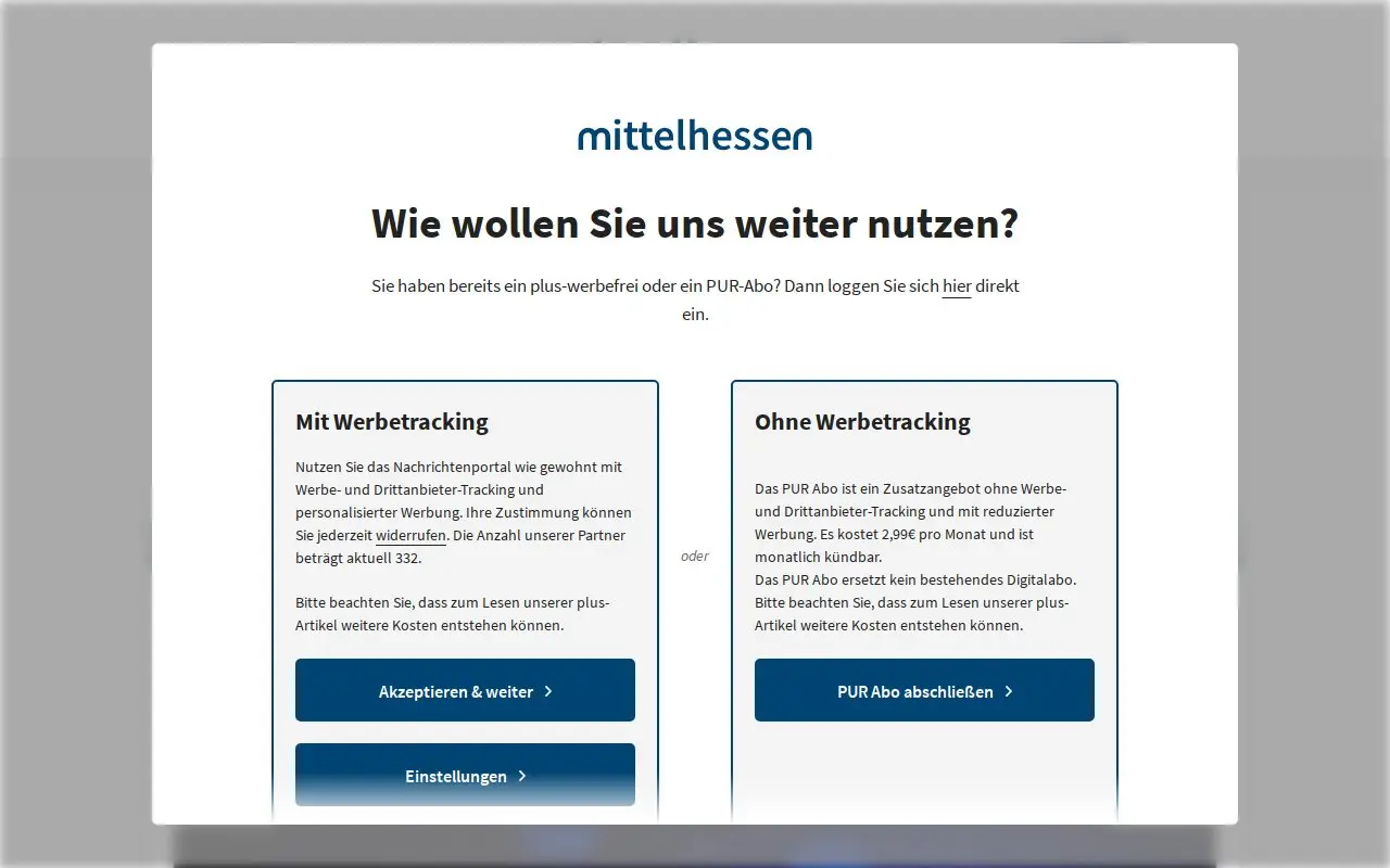 Landing page screenshot