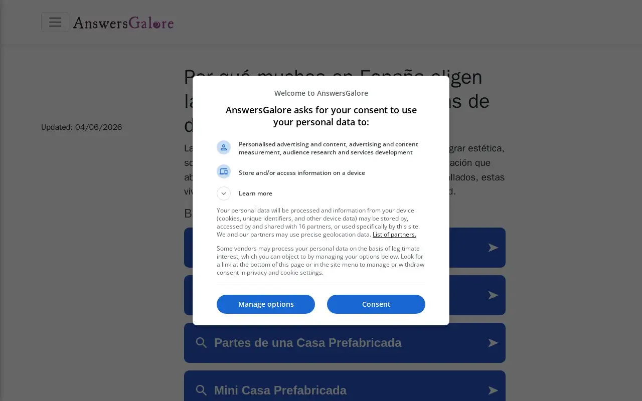 Landing page screenshot