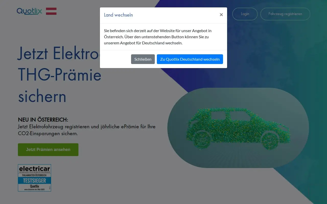 Landing page screenshot