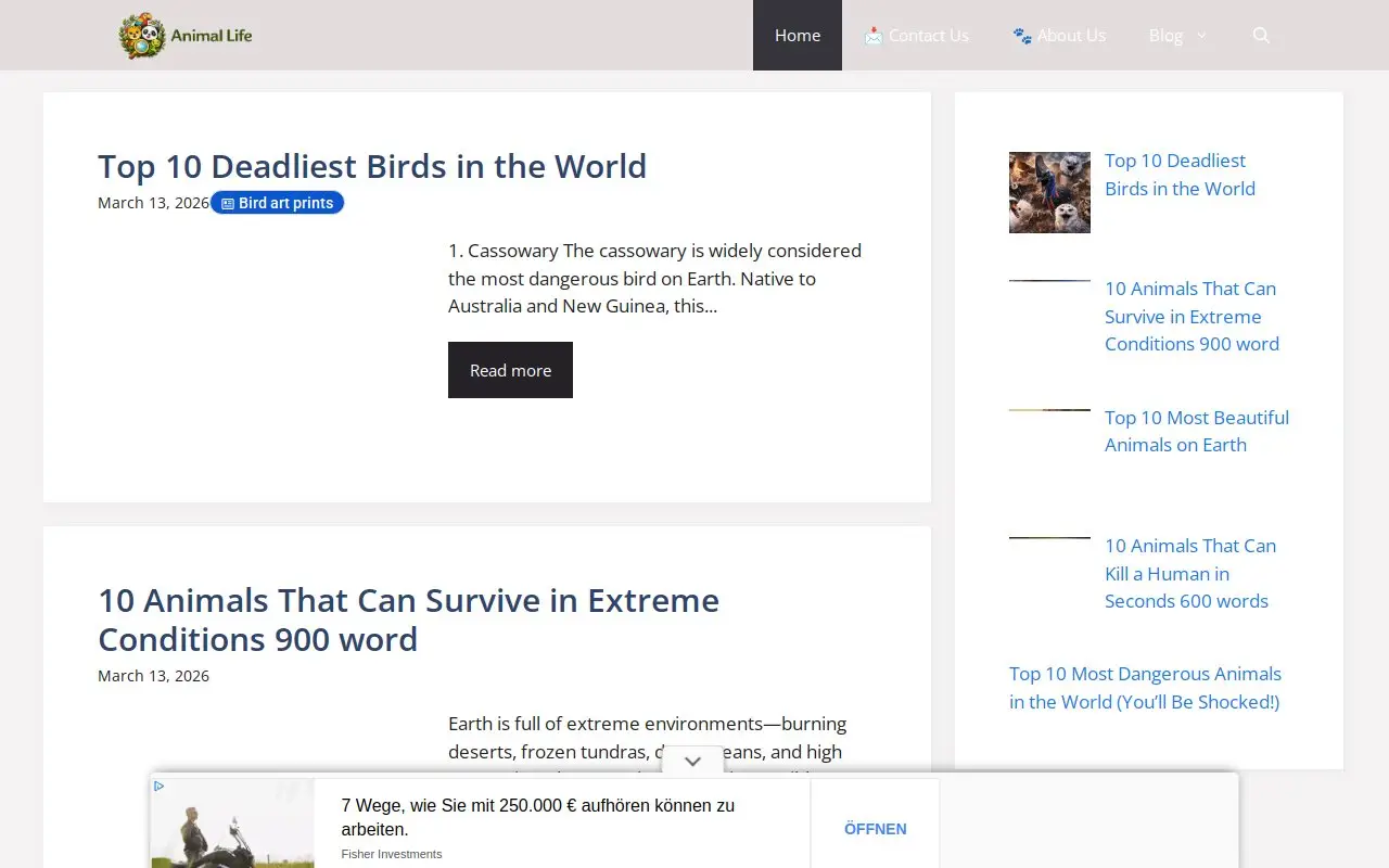 Landing page screenshot
