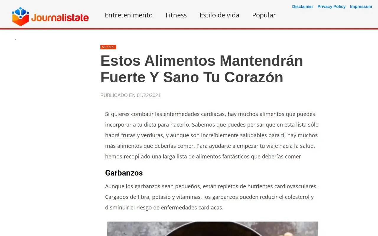 Landing page screenshot