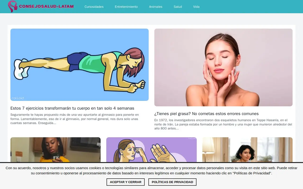 Landing page screenshot