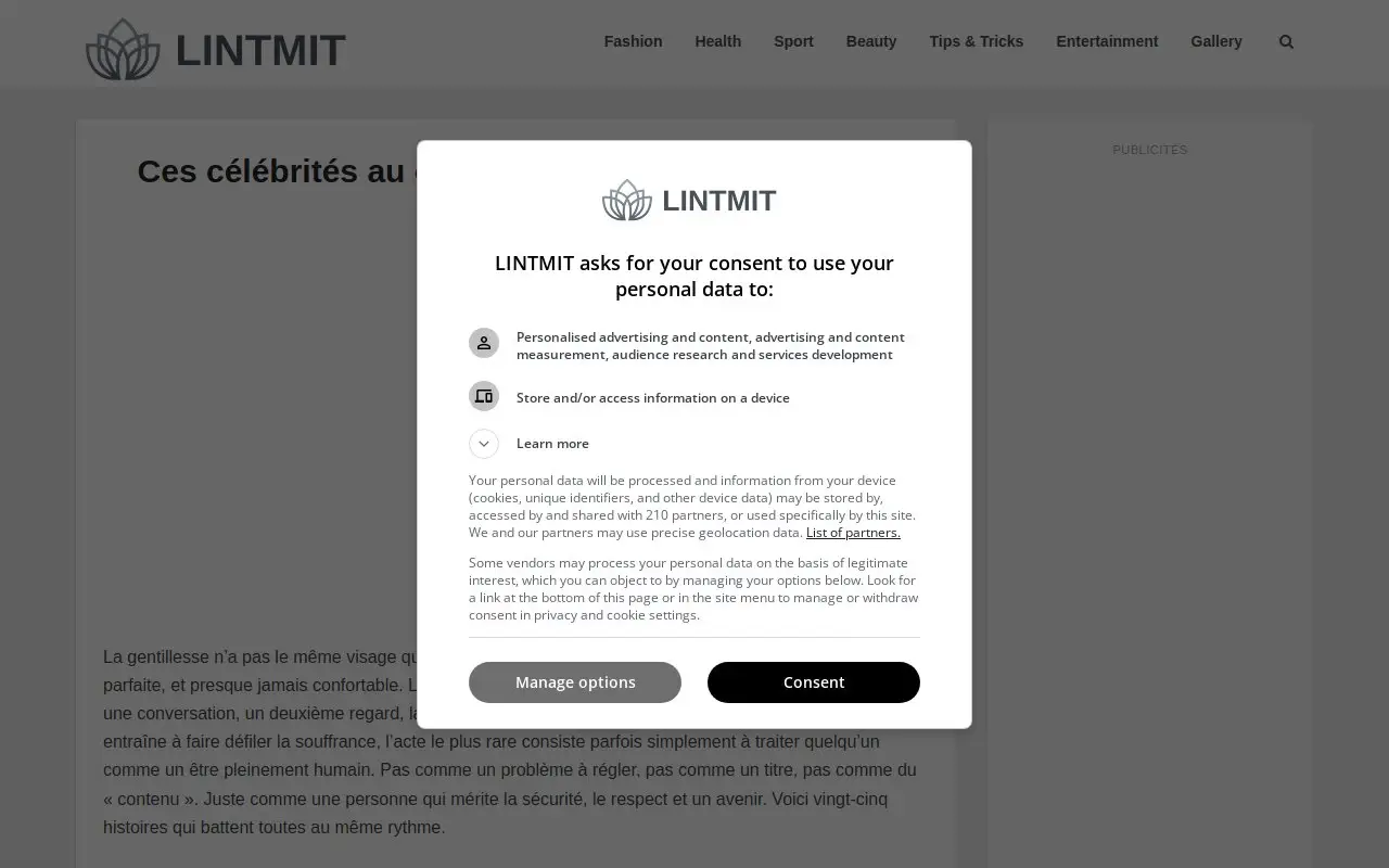 Landing page screenshot