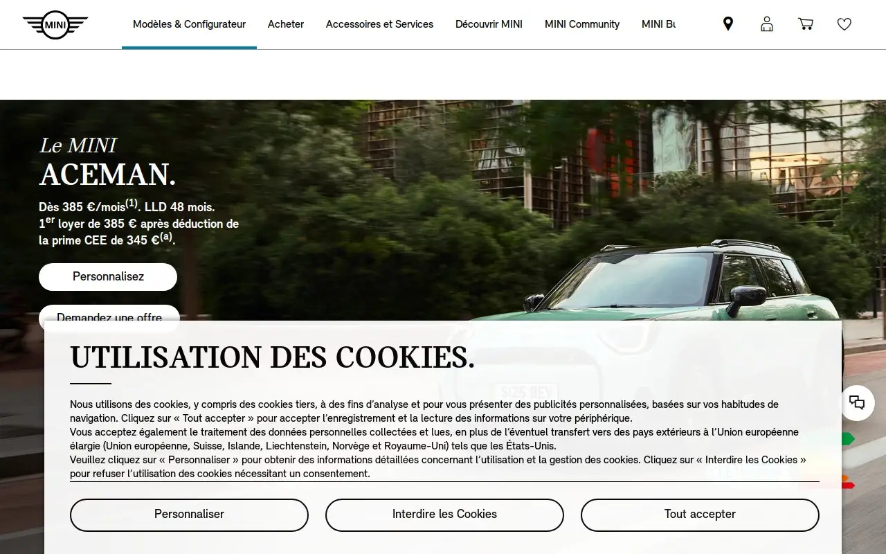 Landing page screenshot
