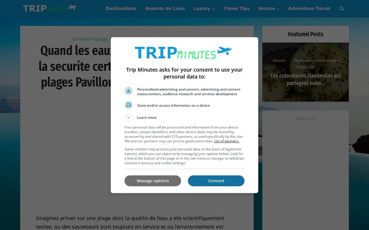 Landing page screenshot