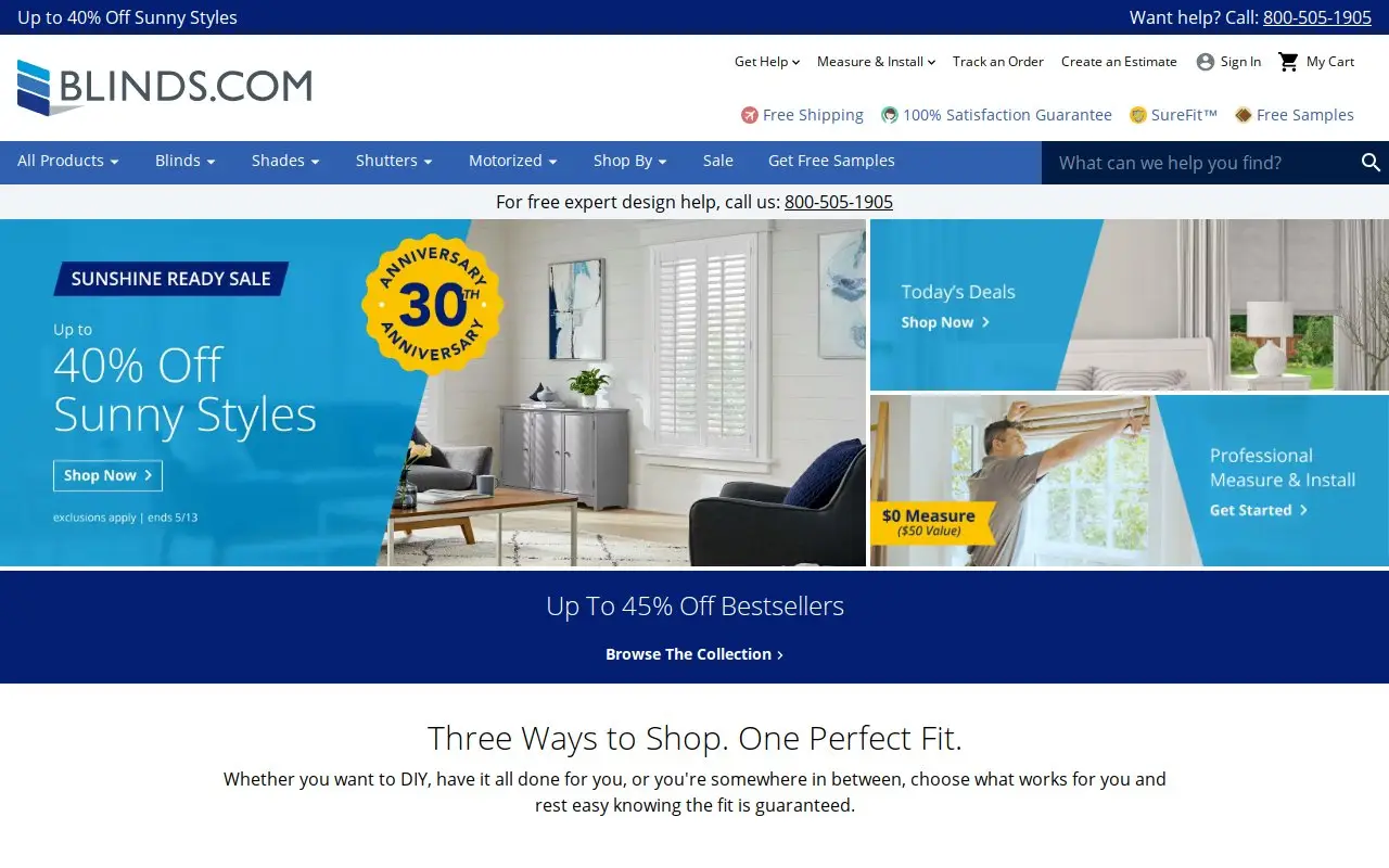 Landing page screenshot
