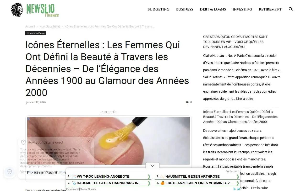 Landing page screenshot