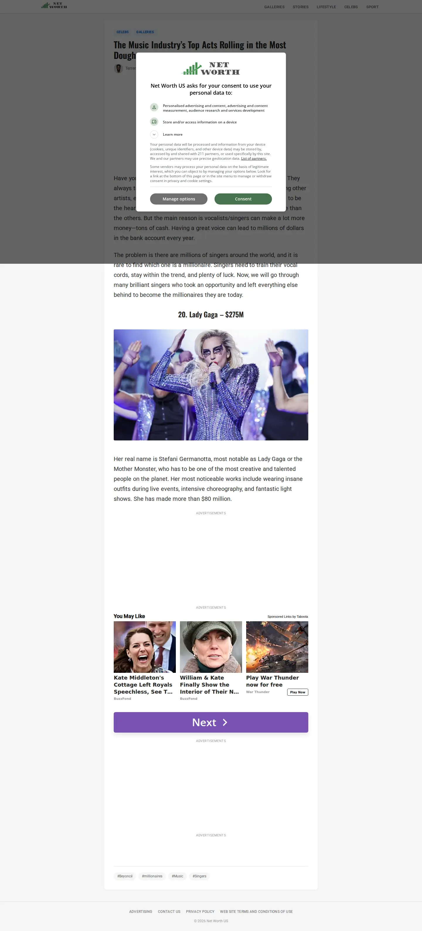 Landing page screenshot