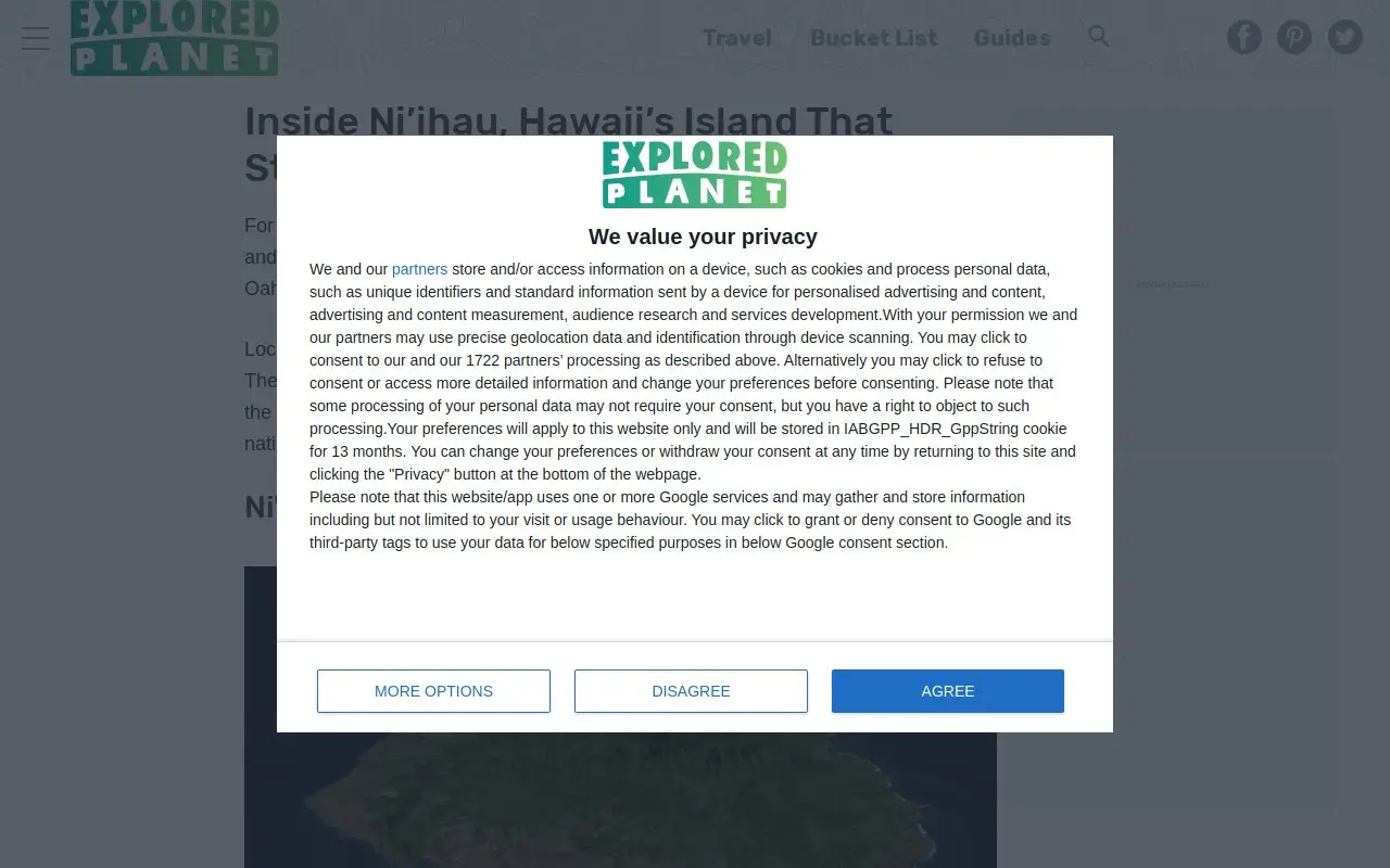 Landing page screenshot