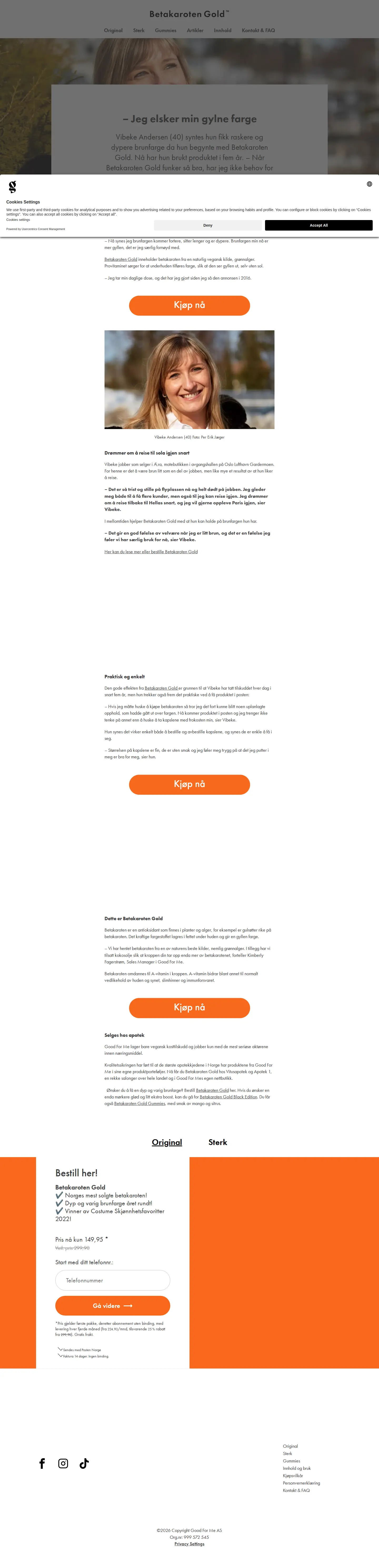Landing page screenshot
