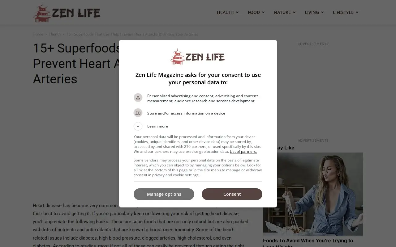 Landing page screenshot