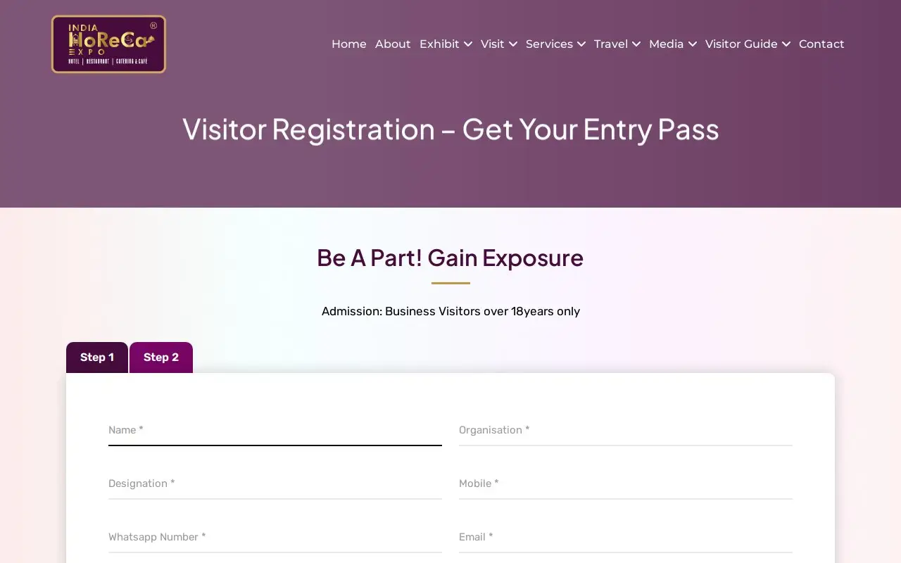 Landing page screenshot