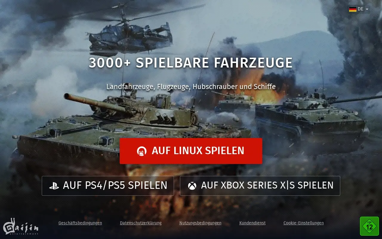 Landing page screenshot