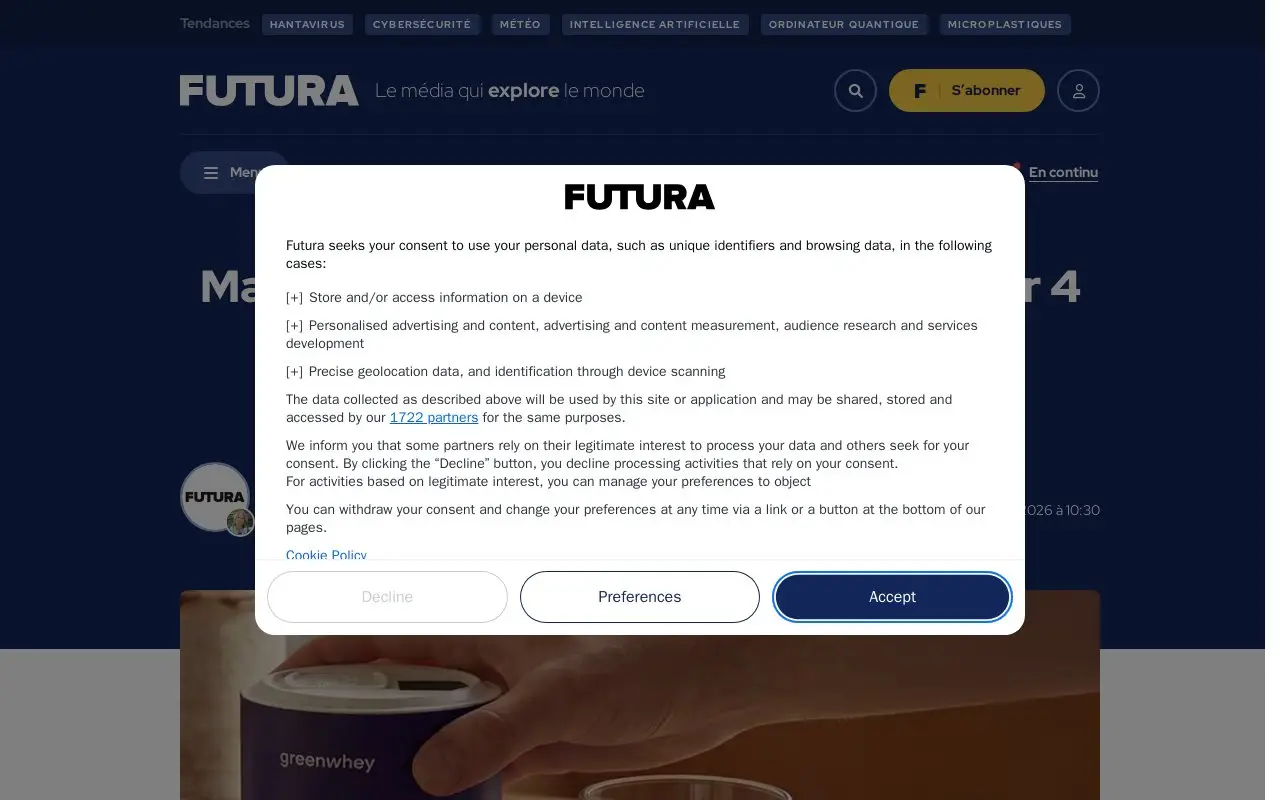 Landing page screenshot