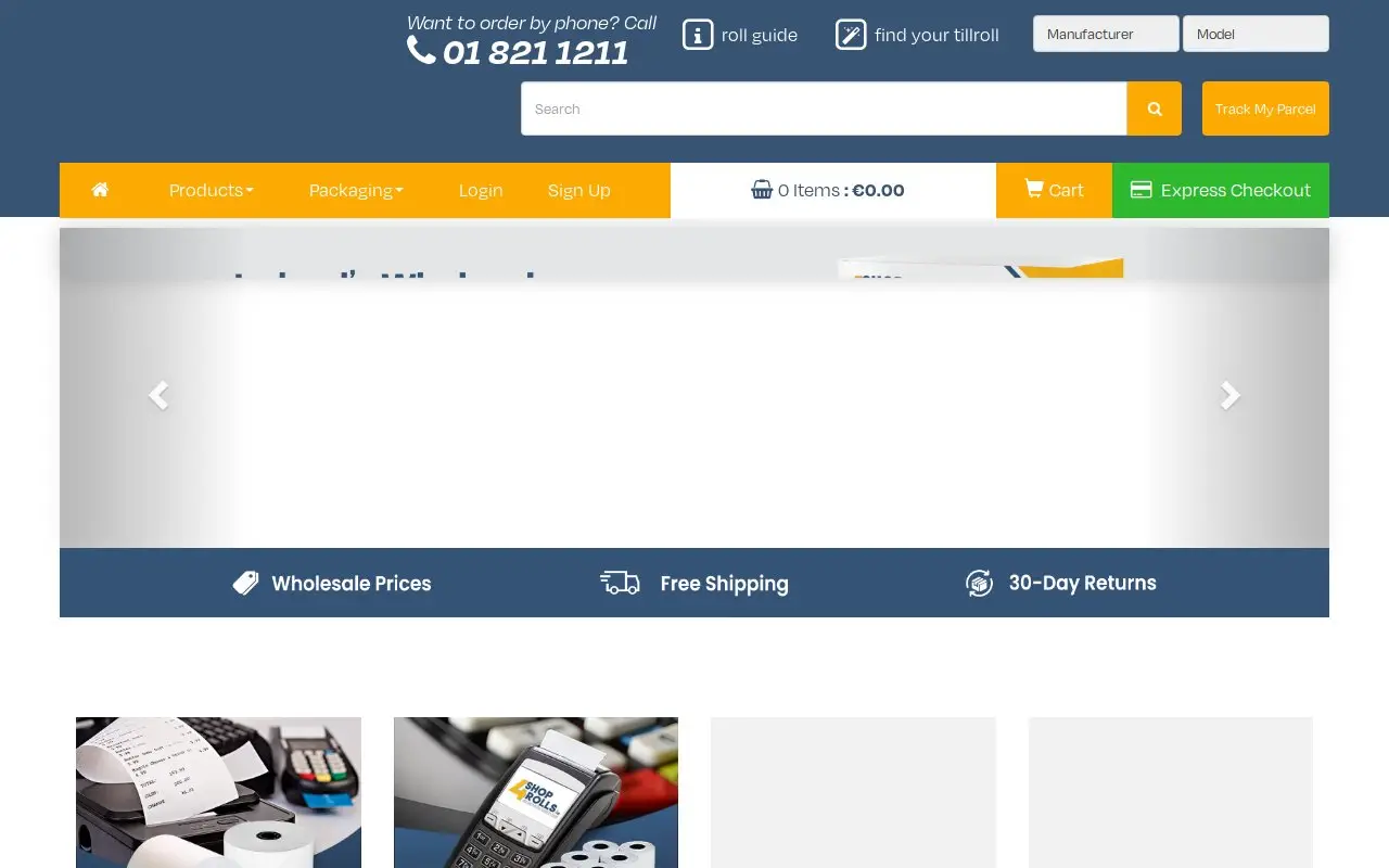 Landing page screenshot