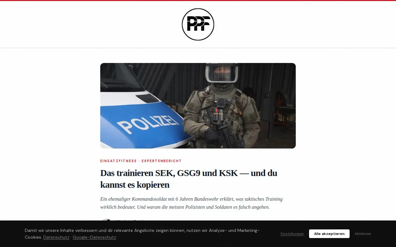 Landing page screenshot