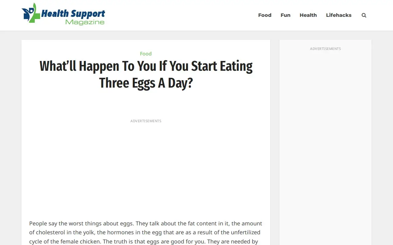 Landing page screenshot