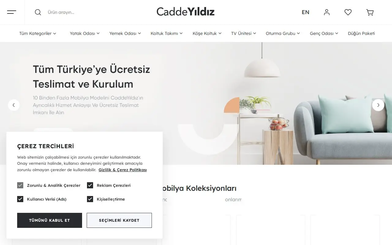 Landing page screenshot