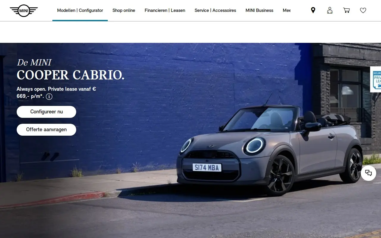 Landing page screenshot
