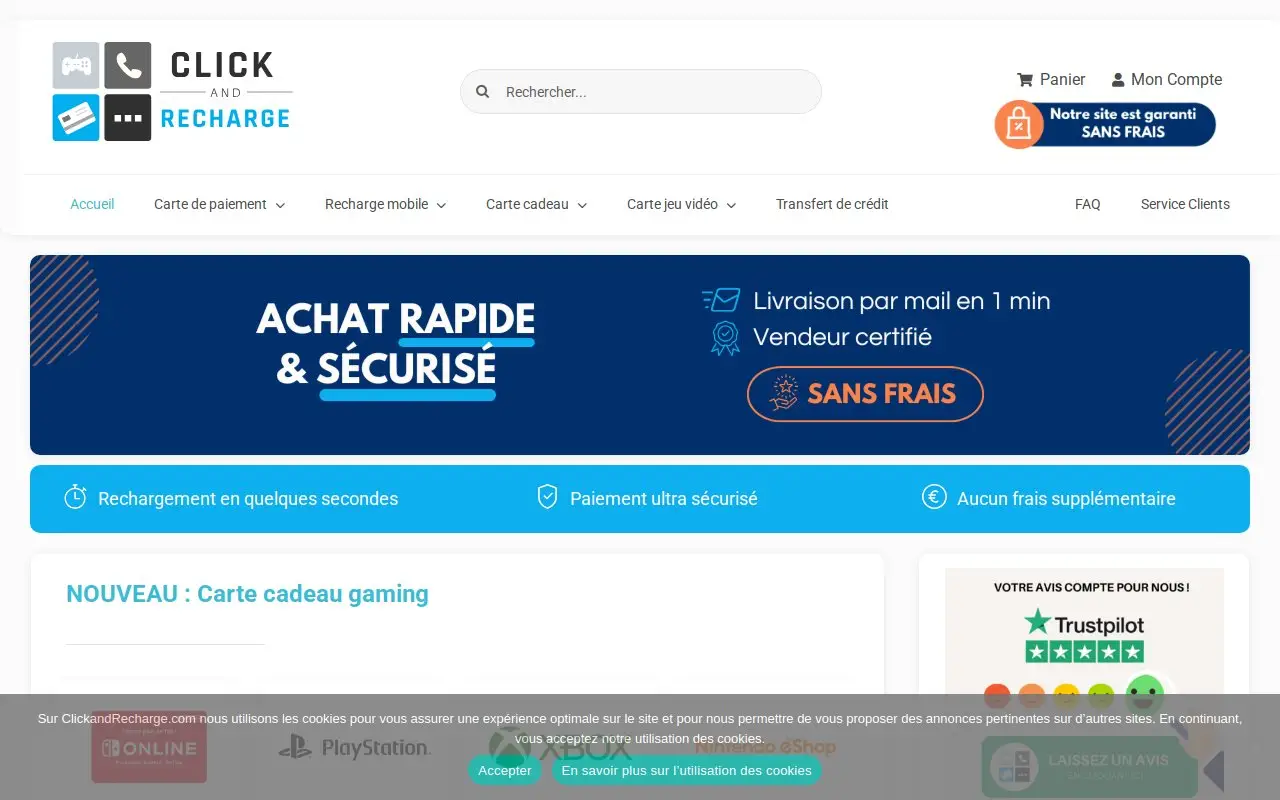 Landing page screenshot