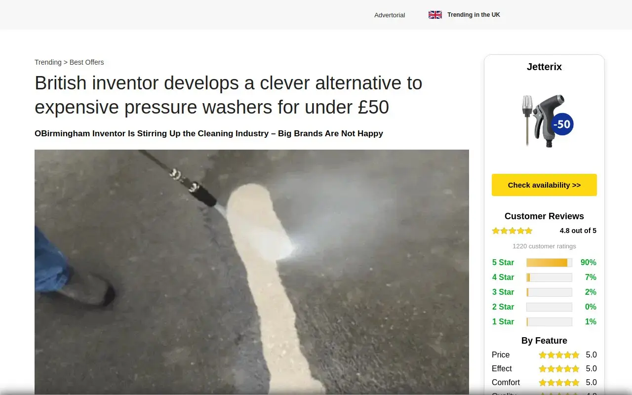 Landing page screenshot