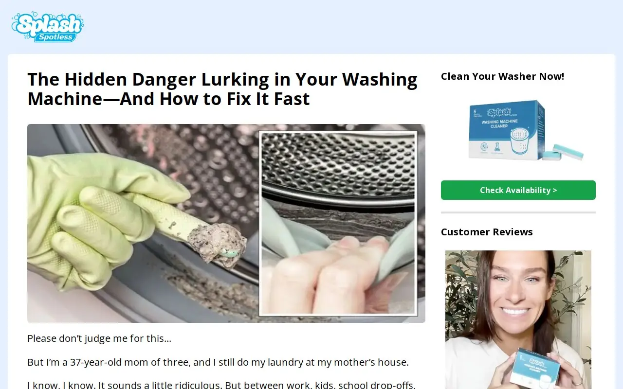 Landing page screenshot