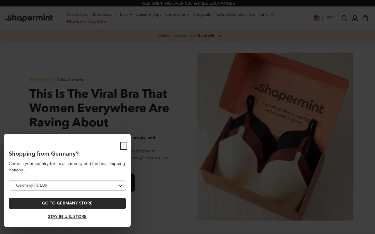 Landing page screenshot