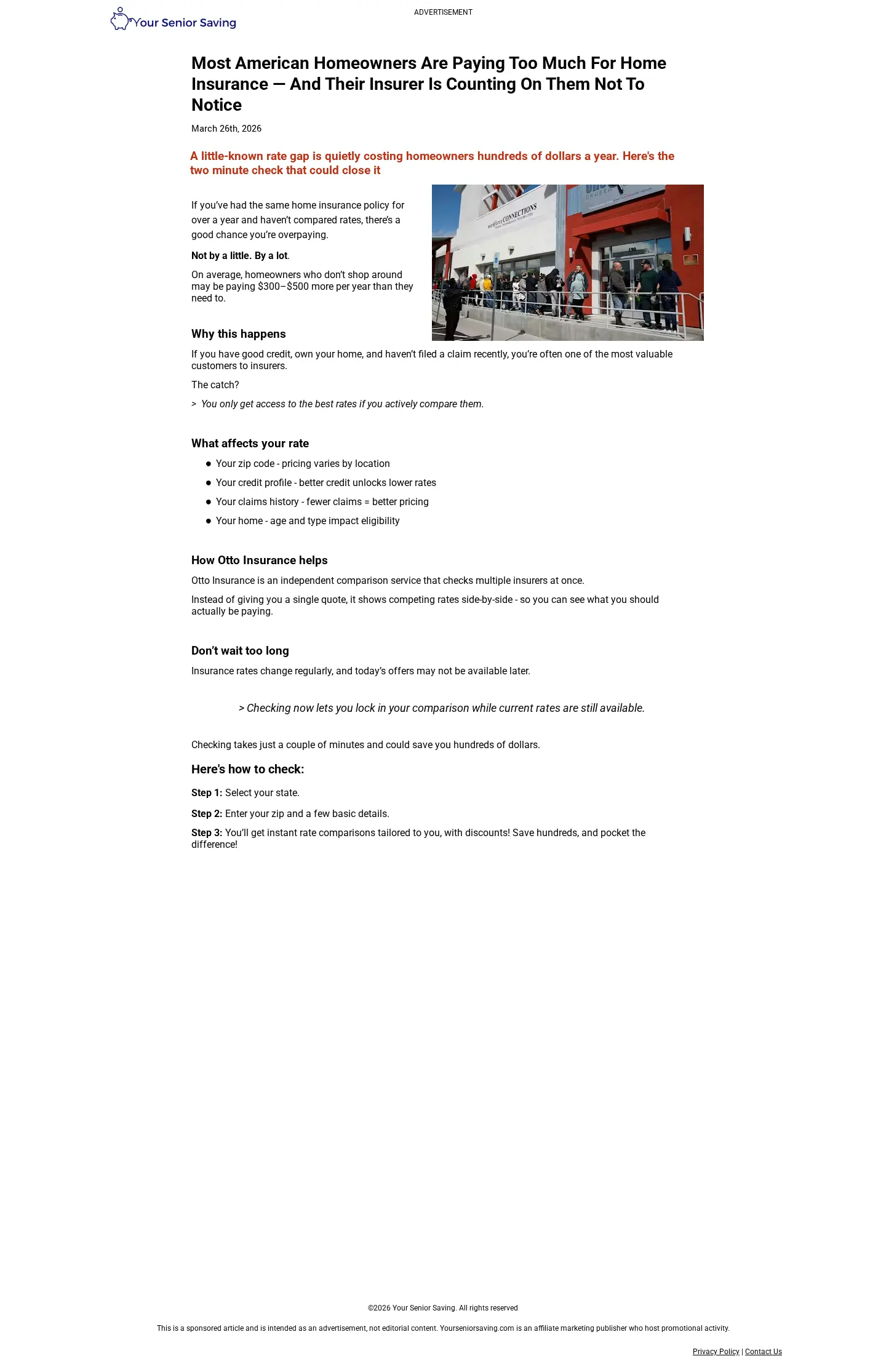 Landing page screenshot