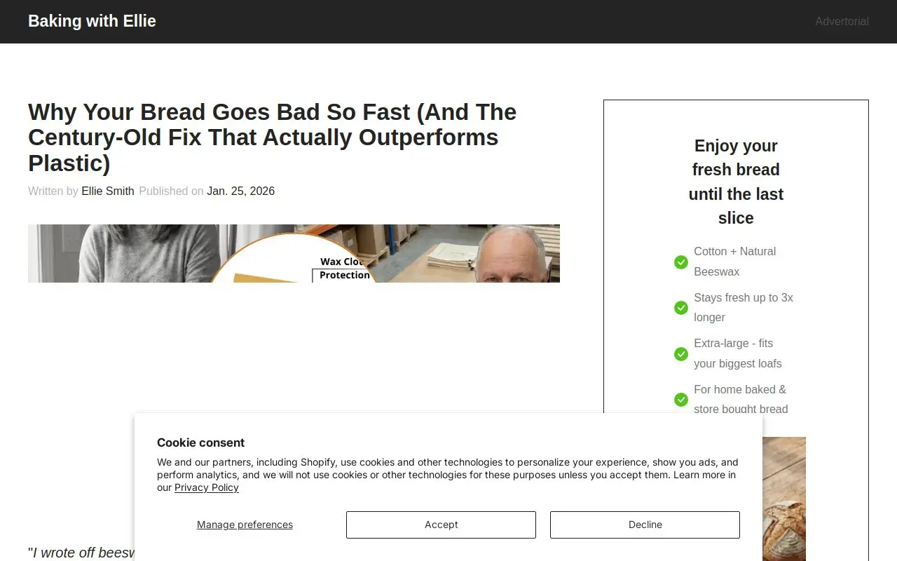 Landing page screenshot
