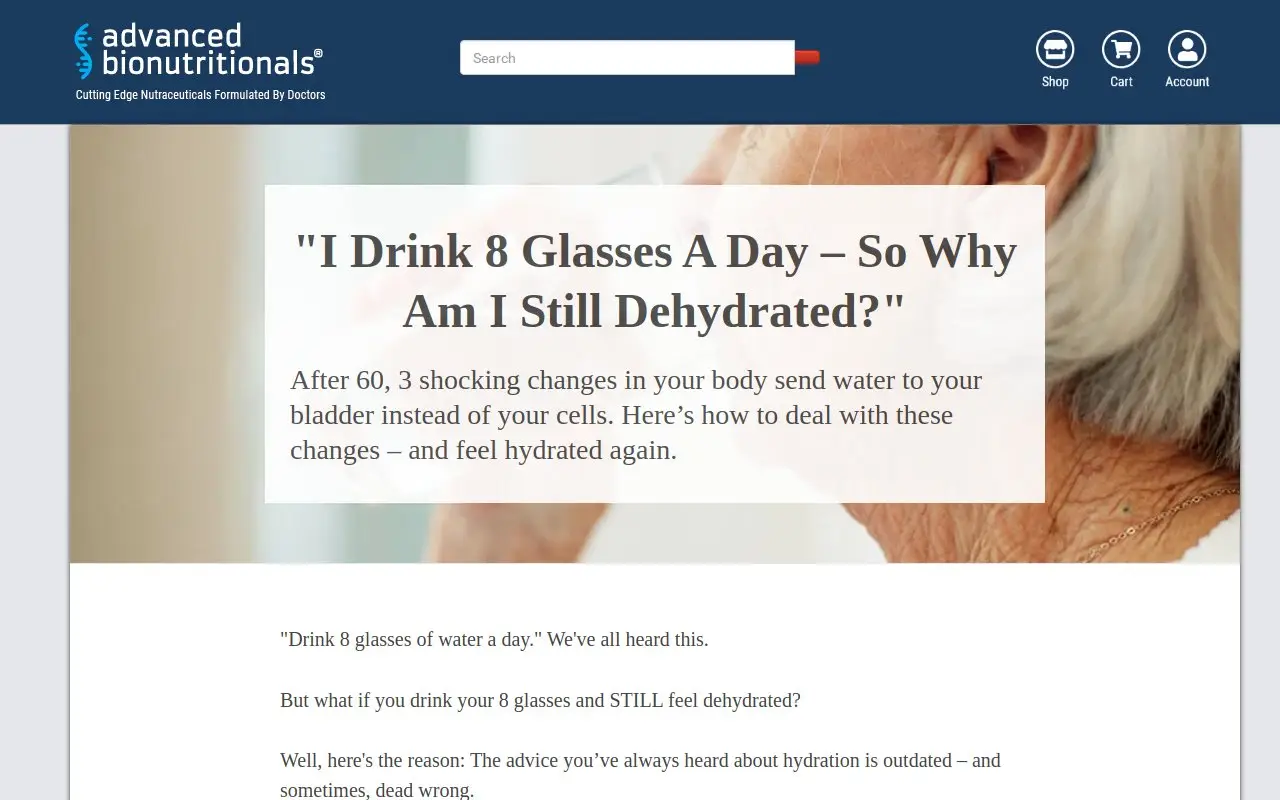 Landing page screenshot