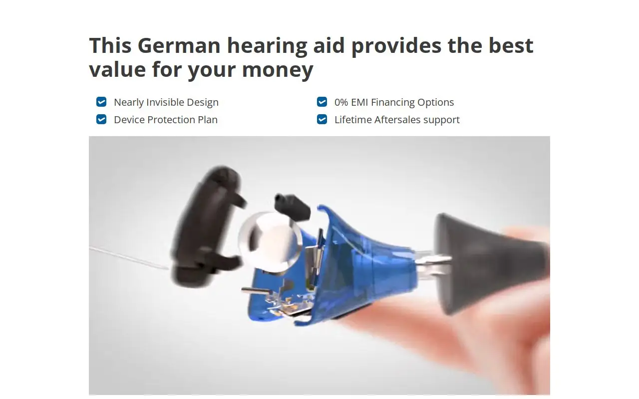 Landing page screenshot