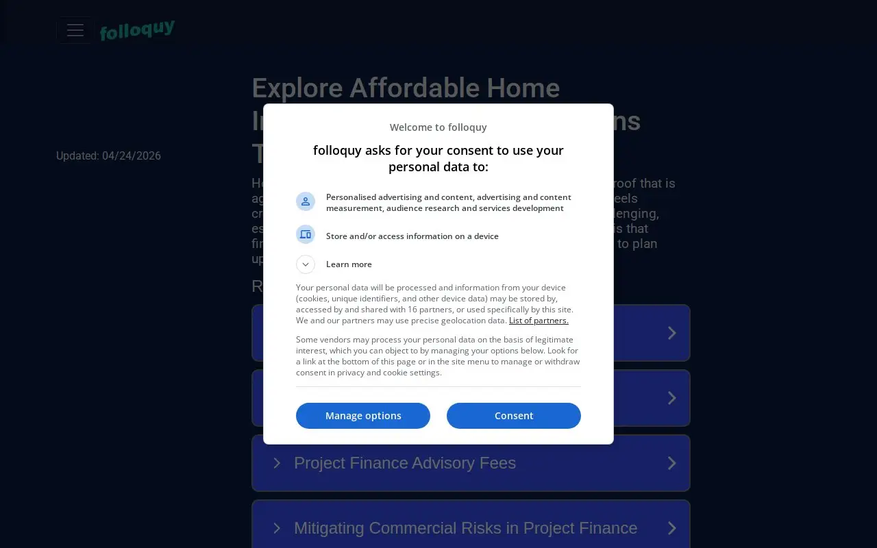 Landing page screenshot