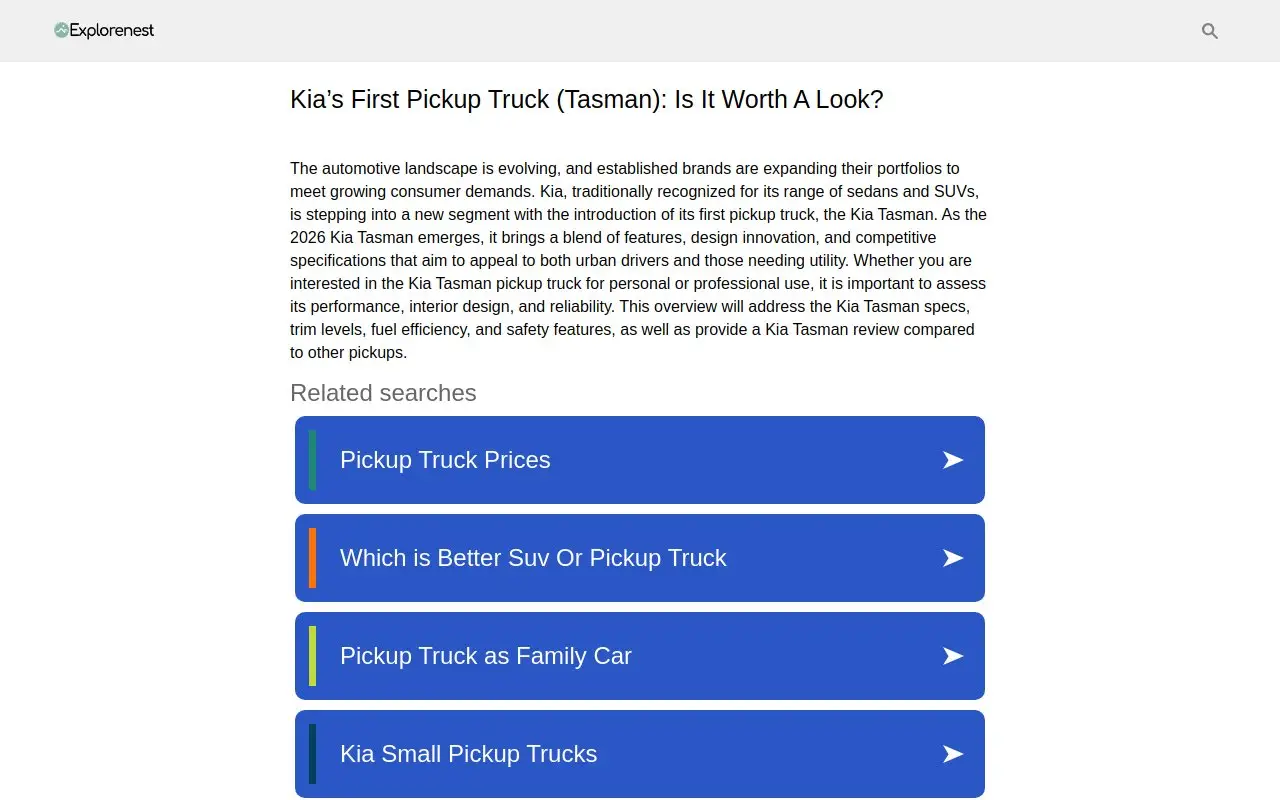 Landing page screenshot