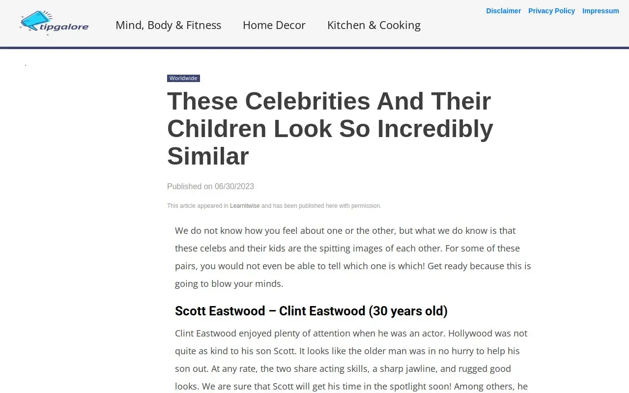 Landing page screenshot