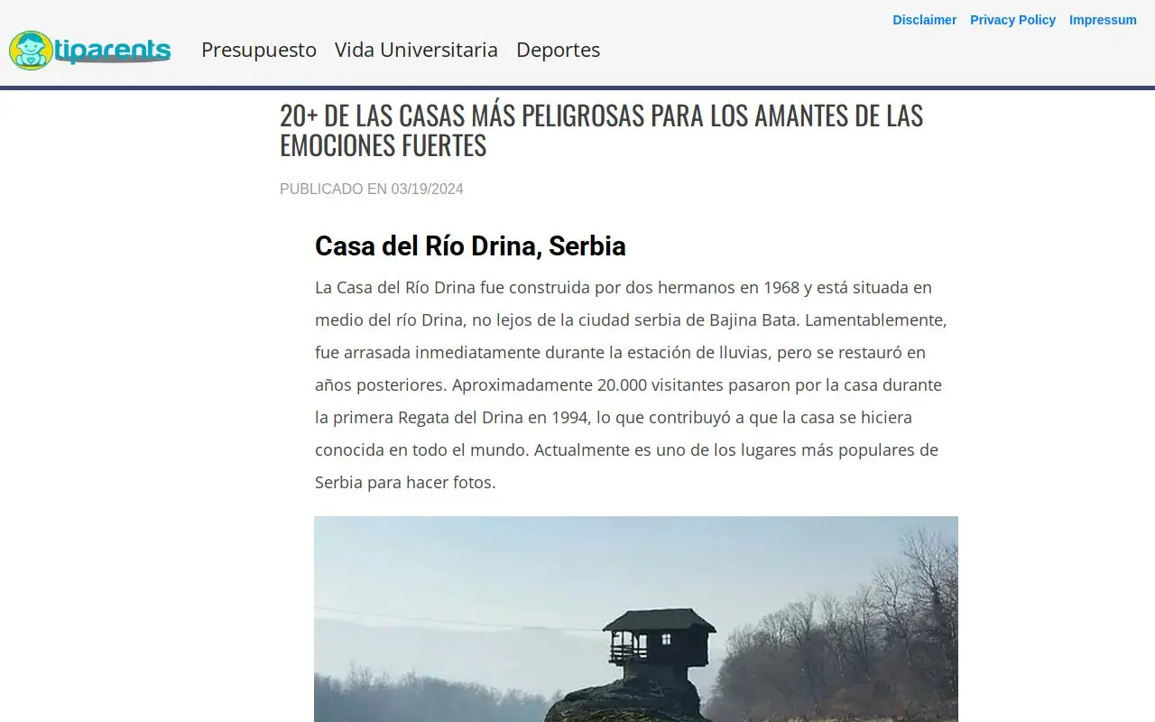 Landing page screenshot