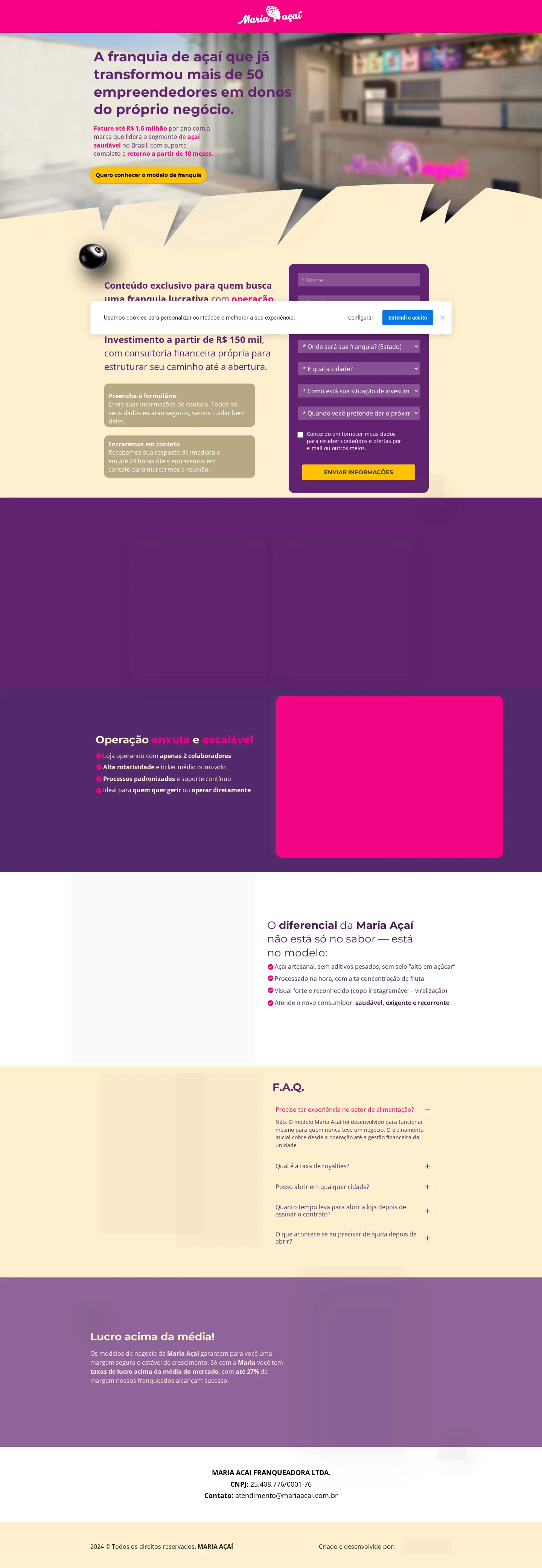 Landing page screenshot